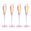 Paris Collection Crystal Pink Flutes Wine Glasses Champagne Prosecco Flute 8 5 Oz Set Of 4 The Wine by The Wine Savant