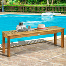 52 Inch Outdoor Acacia Wood Dining Bench Chair by LJGDeals