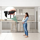 6 Panel Wall-mount Adjustable Baby Safe Metal Fence Barrier-Black by LJGDeals