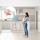 6 Panel Wall-mount Adjustable Baby Safe Metal Fence Barrier-White by LJGDeals