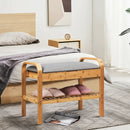 Shoe Rack Bench Bamboo with Storage Shelf-Natural by LJGDeals