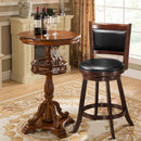 29 Inch Swivel Bar Height Stool Wooden Upholstered Dining Chair