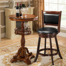 29 Inch Swivel Bar Height Stool Wooden Upholstered Dining Chair by LJGDeals