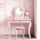 Kids Princess Makeup Dressing Play Table Set with Mirror by LJGDeals