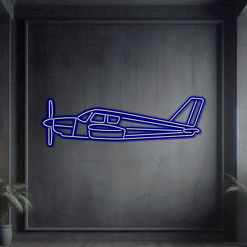 PA-28 Cherokee Metal Neon Aircraft Wall Art - NCN0056