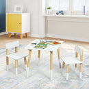 Kids Wooden Table and 2 Chairs Set-White by LJGDeals