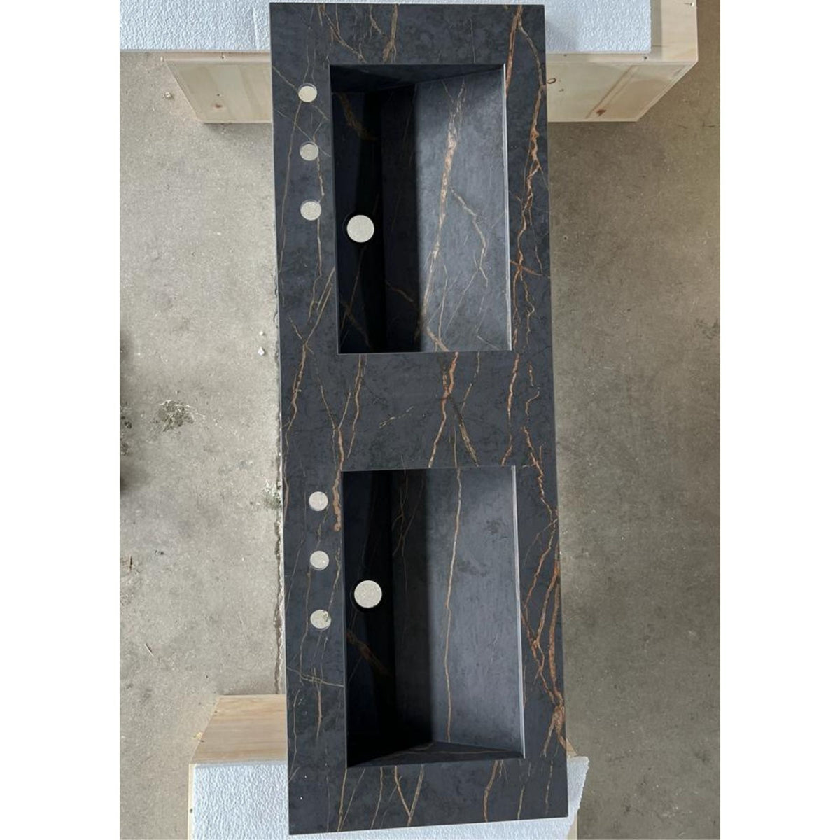 Dekton Laurent Engineered Porcelain Double Basin Sink - Handcrafted, photo 6 of 10