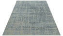 Modern Abstract Design Beige And Gay 8x10 Hand Knotted Wool Area Rug