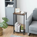 2-Tier Industrial End Table with Metal Mesh Storage Shelves by LJGDeals
