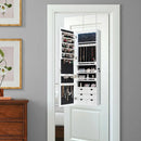 5 LEDs Lockable Mirror Jewelry Cabinet Armoire with 6 Drawers-White by LJGDeals