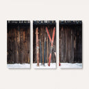 Vintage Ski Gear Canvas Print, Vintage Ski Gear Against