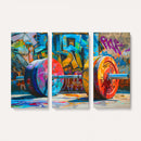 Fitness Gym Barbell Graffiti Wall Art Canvas Print