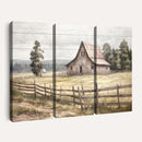 Rustic Farmhouse Barn Wall Art | 3-Panel Framed Gallery Wrap