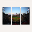 PNC Park Evening Game Triple Canvas Wall Art - Pittsburgh