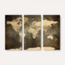 Large Framed Vintage World Map Wall Art Print for Home Wall
