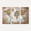 Vibrant Watercolor World Map Canvas Wall Art – Framed Travel