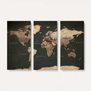 Vintage World Map Canvas Wall Art – Framed Travel Map for