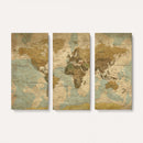 Vintage World Map Wall Art Canvas Print, Detailed World Map