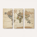 Framed World Map Wall Art for Home and Office Decor