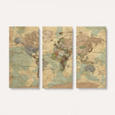 Vintage World Map Wall Art | Ready to Hang and Framed