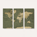 Large World Map Canvas Wall Art Print for Study Room Decor -