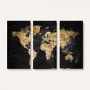 World Map Canvas Wall Art with Famous Landmarks – Framed