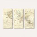 Colorful Watercolor World Map Canvas Wall Art – Framed