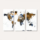 World Map Wall Art Canvas Print, Modern Decorative Framed