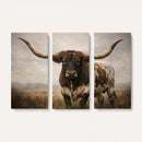Longhorn Bull Wall Art Canvas Print, Western Farmhouse