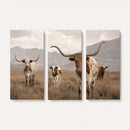 Rustic Texas Longhorn Cow Canvas Wall Art Print, Rustic Farm Animal Photography Print, Farmhouse Country Decor, Western Ranch Art