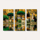 Gustav Klimt Golden Cityscape Wall Art Canvas Print,