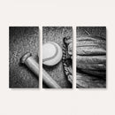 Vintage Baseball Glove and Bat Sports Wall Art Canvas,