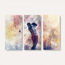 Abstract Watercolor Golf Player Wall Art Canvas Print