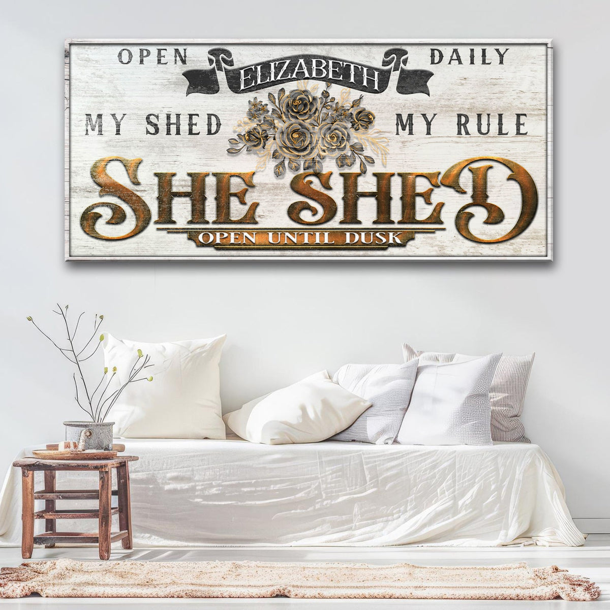 Personalized She Shed Sign X, photo 3 of 8