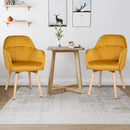 Set of 2 Mid-Back Accent Leisure Armchairs-Yellow by LJGDeals