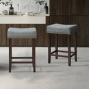 Set of 2 Nailhead Saddle Bar Stools 24 Inch Height by LJGDeals