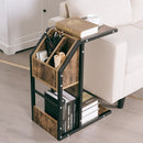 Industrial C-Shape Snack End Table with Storage Space by LJGDeals