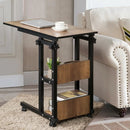 C-Shape Mobile Snack End Table with Storage Shelves by DirectDeals