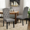 Set of 2 Tufted Upholstered Dining Chairs by LJGDeals