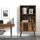 2-Tier Retro Bookcase Bookshelf with 3 Compartment-Coffee by LJGDeals