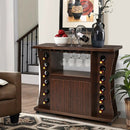 Rolling Buffet Sideboard Wooden Bar Storage Cabinet-Walnut by LJGDeals