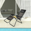 Folding Rattan Zero Gravity Lounge Chair with Removable Head Pillow by LJGDeals