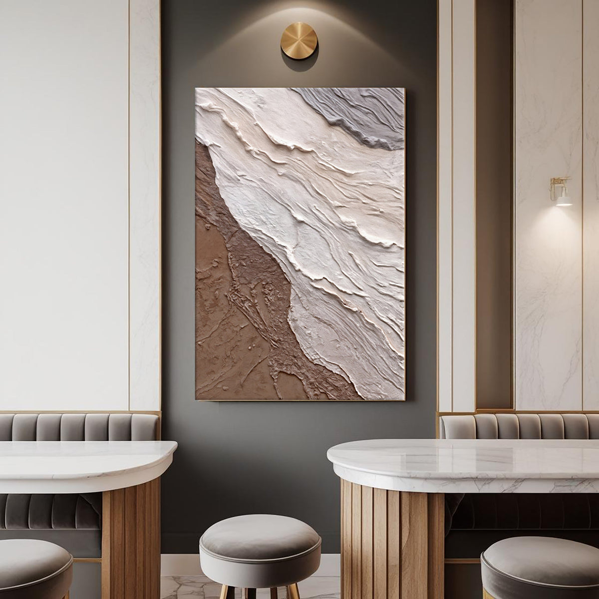 Abstract Earthy Waves Wall Art, photo 3 of 10