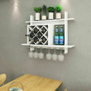 Wall Mount Wine Rack Organizer with Glass Holder Storage Shelf by LJGDeals