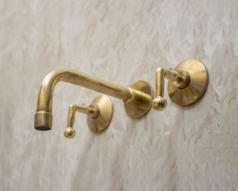 Unlacquered Brass Wall Mounted Bath Faucet