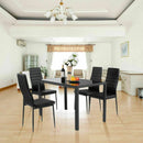5 Pieces Metal Frame and Glass Tabletop Dining Set by LJGDeals