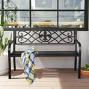 50 Inch Patio Heavy-Duty Metal Garden Bench by LJGDeals