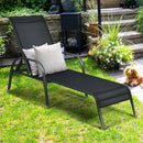Adjustable Patio Chaise Folding Lounge Chair with Backrest by LJGDeals