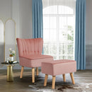 Modern Accent Chair Ottoman Set with Footstool by LJGDeals