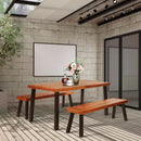 Rectangular Acacia Wood Rustic Dining Furniture Table by LJGDeals